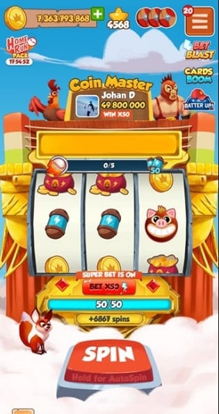 Coin master free spin gold card